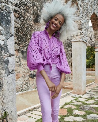 Eyelet Billow Sleeve Shirt