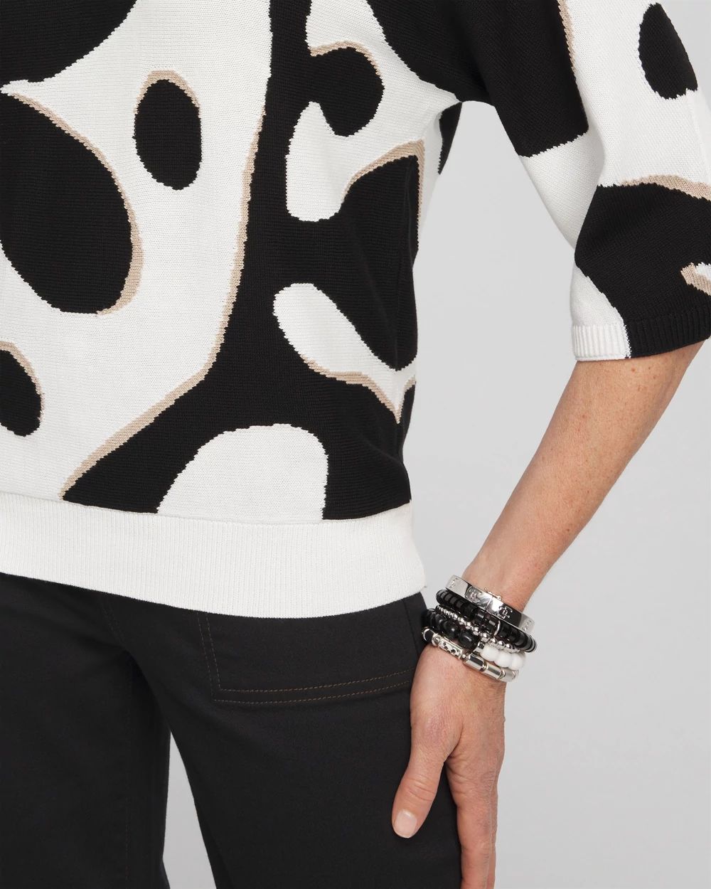 Woodblock Intarsia Pullover Sweater