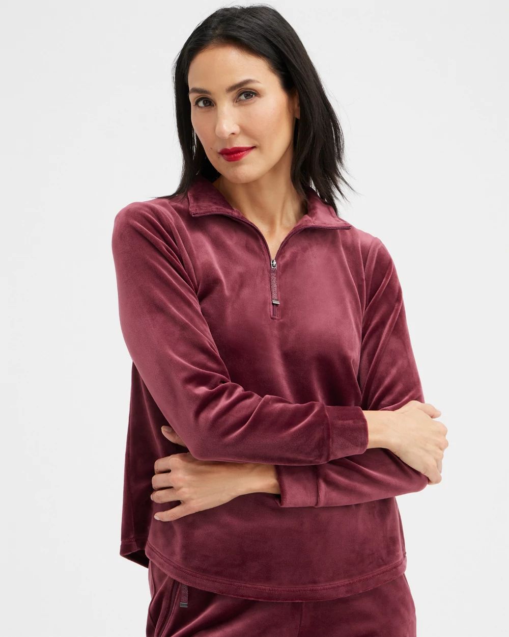 Zenergy Velour Half Zip Pullover
