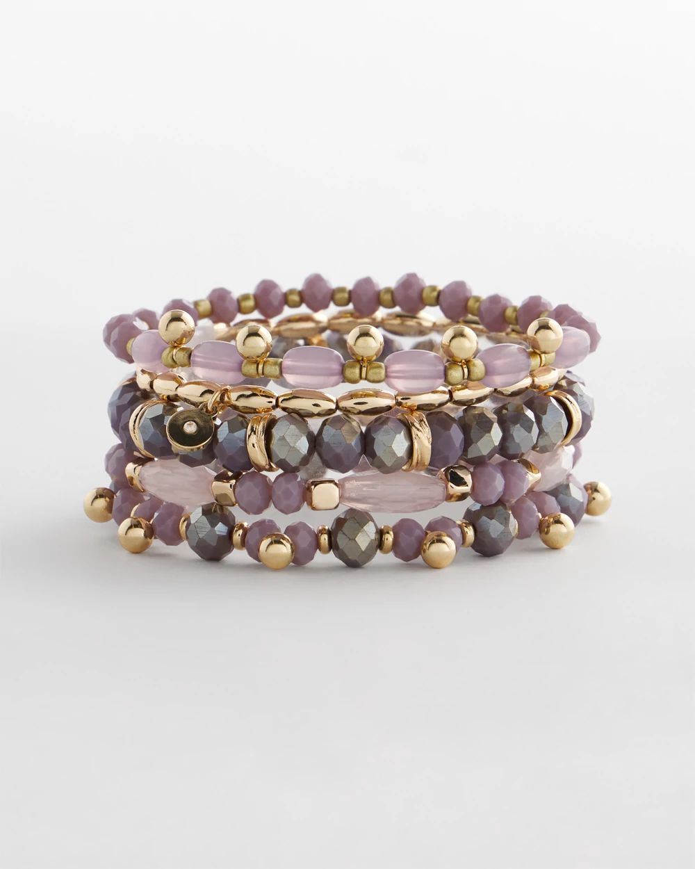 Purple Stretch Set of Five Bracelets