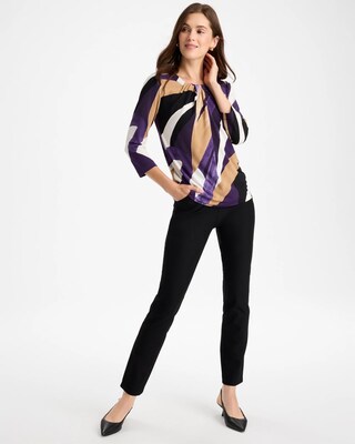 Travelers™ Knit Printed Twist-Front Top click to view larger image.
