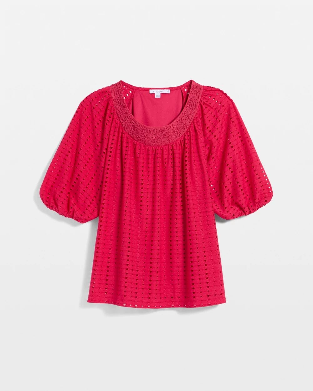 Textured Jacquard Peasant Tee