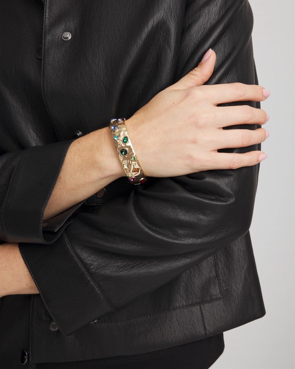 Gem & Gold Hinge Bracelet