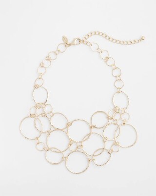 Short Goldtone Multi-Strand Link Necklace