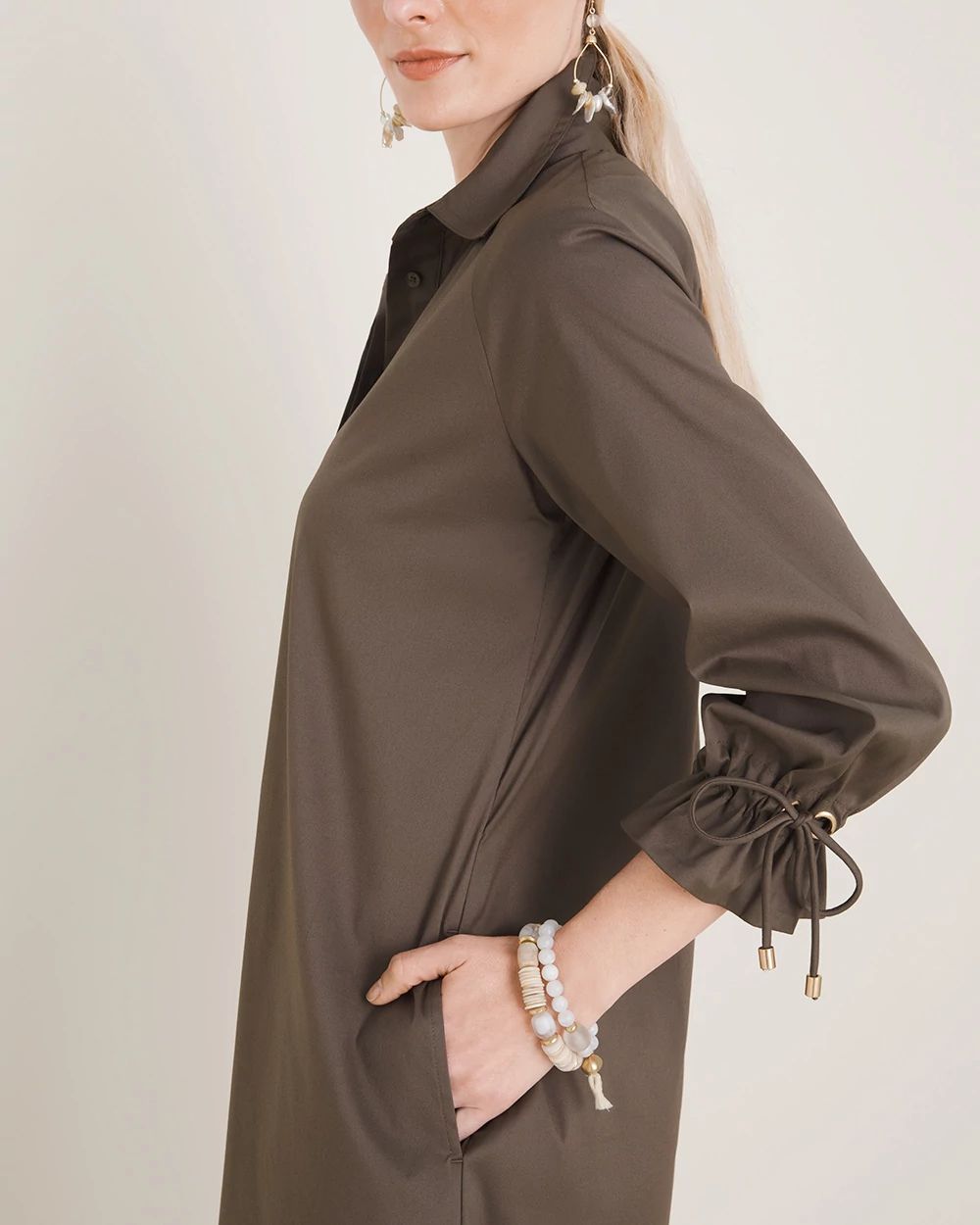Drawstring Shirtdress