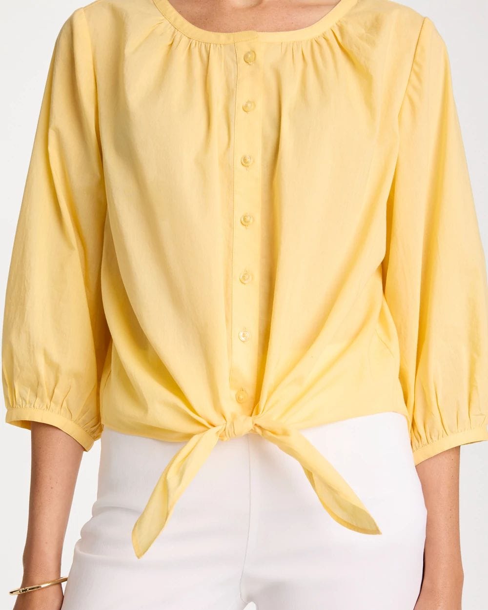 Oversized Tie-Front Top