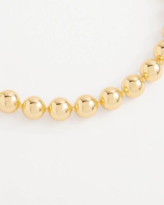 Gold Tone Beaded Collar Necklace