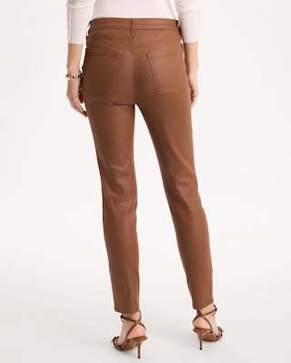 Coated Skinny Ankle Jeans click to view larger image.