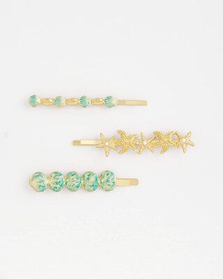 Goldtone Ocean Motif Hair Pins click to view larger image.