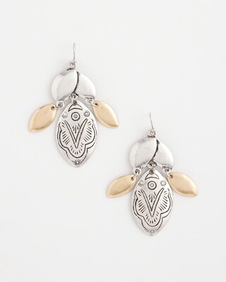Tonal Mixed Petal Drop Earrings click to view larger image.