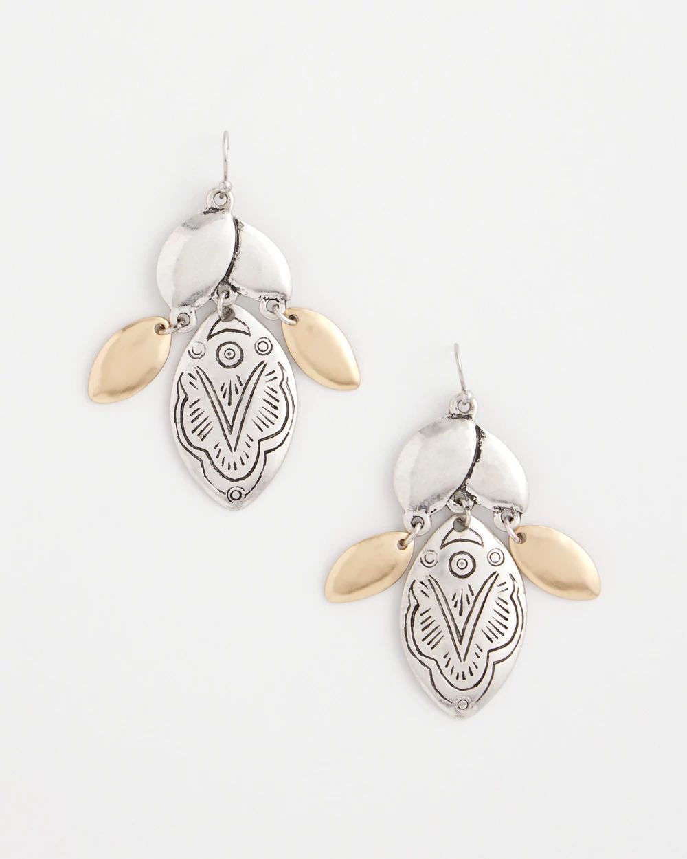 Tonal Mixed Petal Drop Earrings
