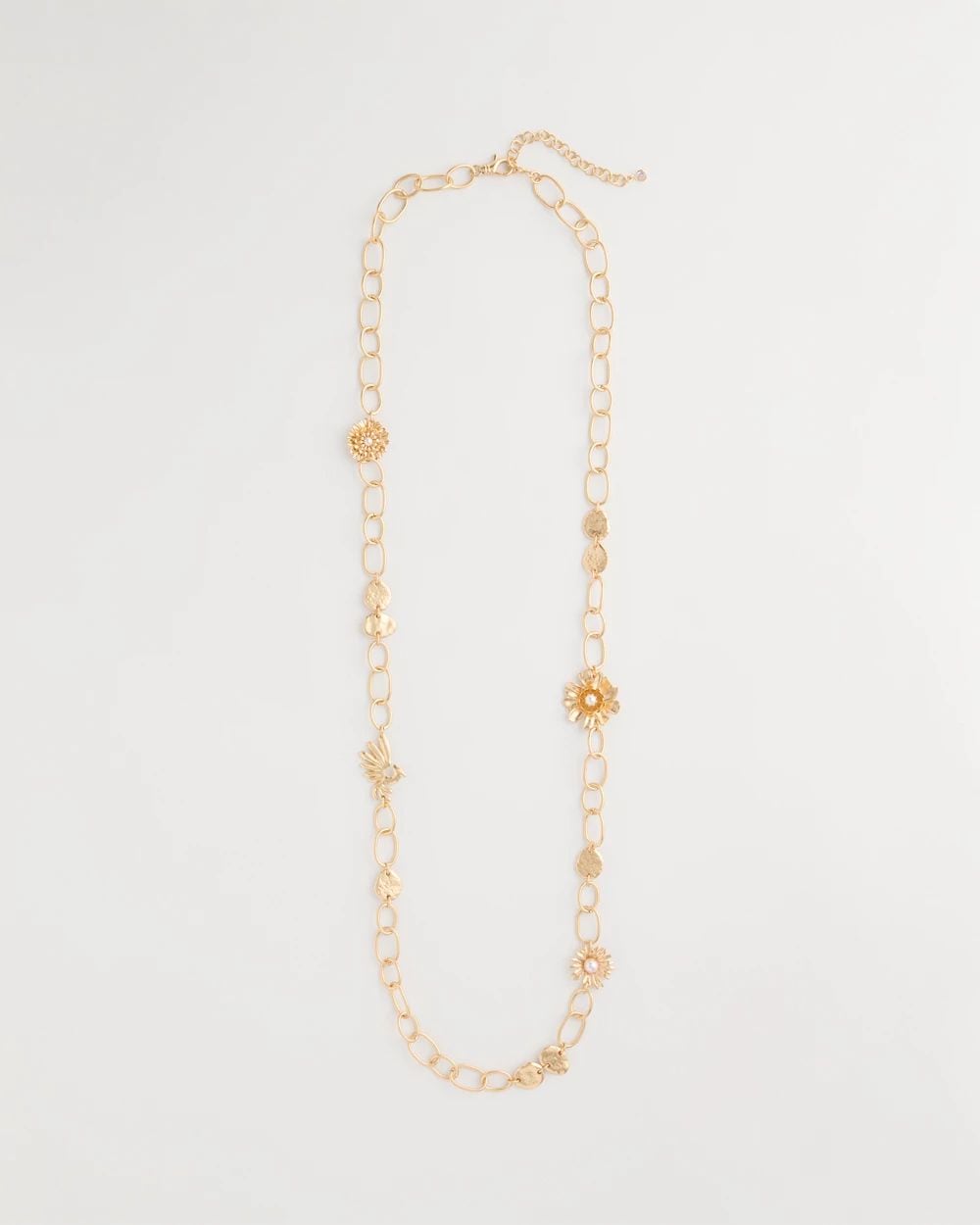 Flower Long Single-Strand Necklace