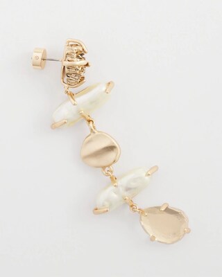 Gold Stone Linear Earrings