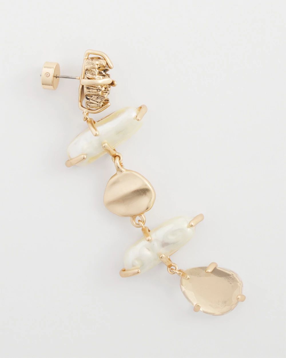 Gold Stone Linear Earrings