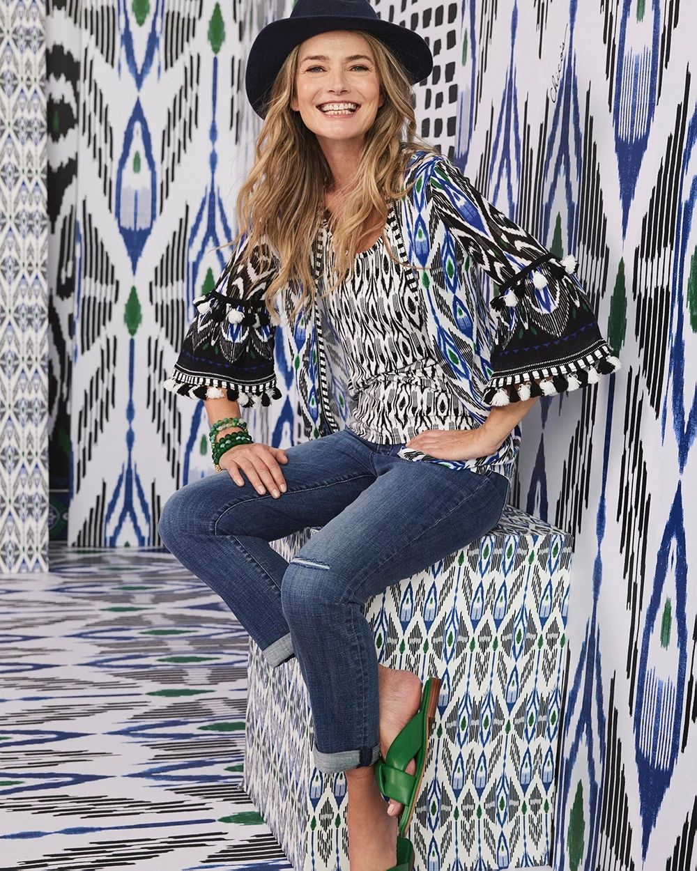 40th Anniversary Ikat Fringe Cardigan