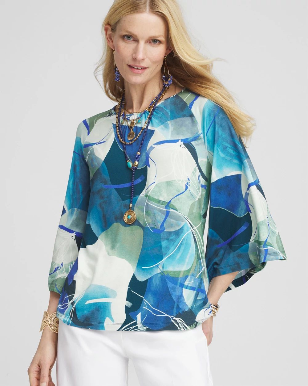 Touch of Cool™ Watercolor Angel-Sleeved Tee