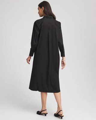 Sequin Collar Midi Shirtdress click to view larger image.