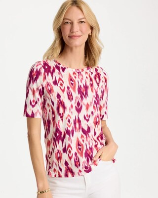 Printed Pima V-Neck Tee
