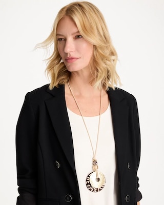 Adjustable Animal Print Pendant Necklace click to view larger image.