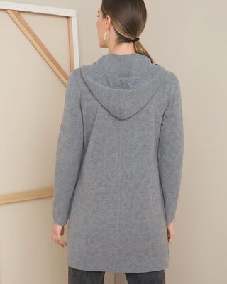 Tonal Animal-Print Cardigan/Coat