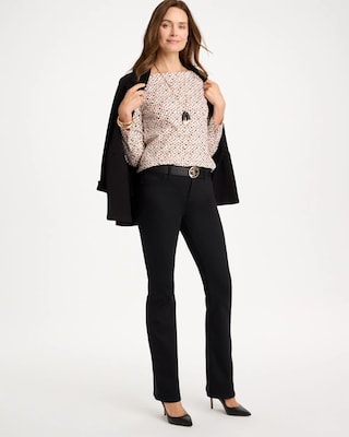 Geo Stretch-Cotton Boatneck Tee click to view larger image.
