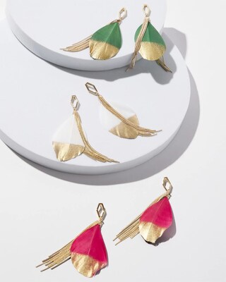 No Droop™ White Fringe Earrings