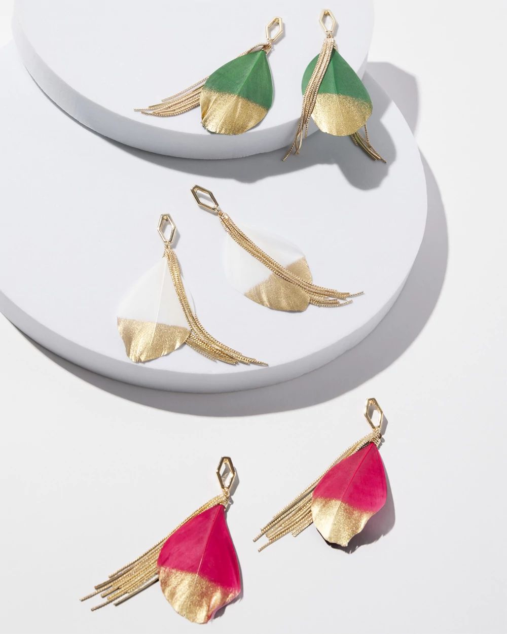 No Droop™ White Fringe Earrings
