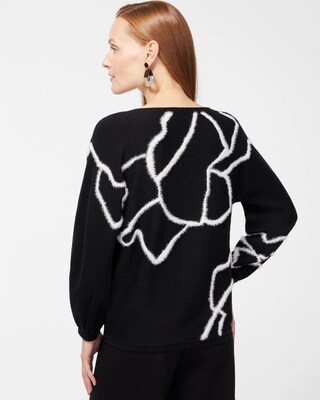 Floral Eyelash Pullover Sweater