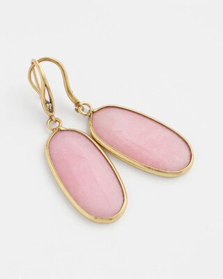Pink Genuine Jade Drop Earrings
