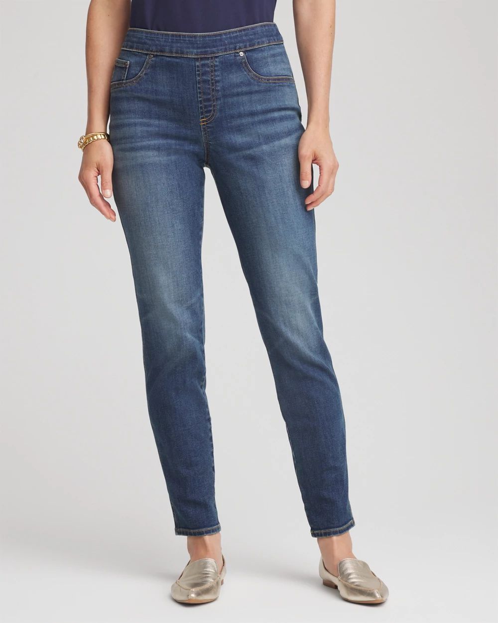 Pull-On Slim-Fit Ankle Jeggings