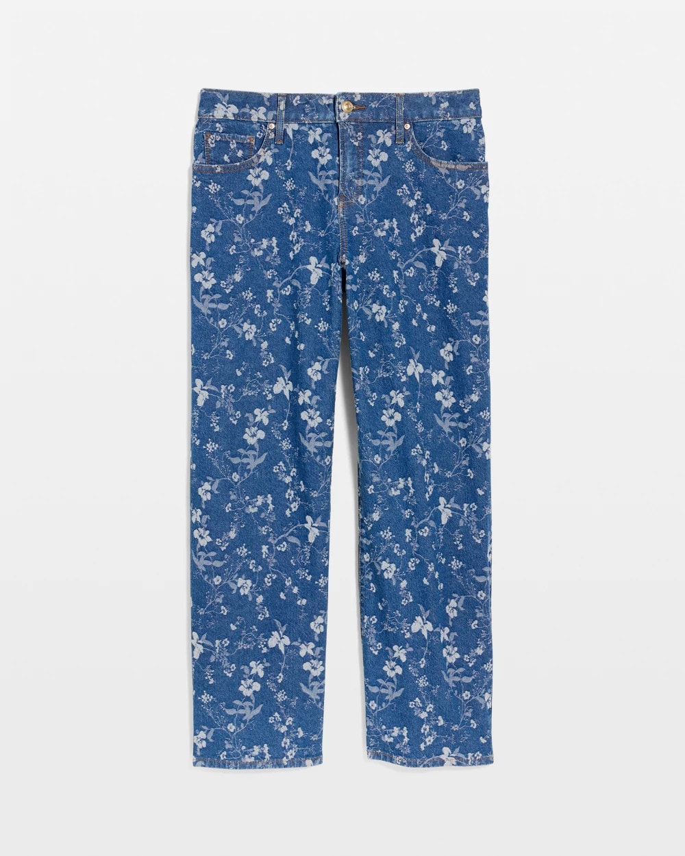 Girlfriend Wide Floral Crop Jean