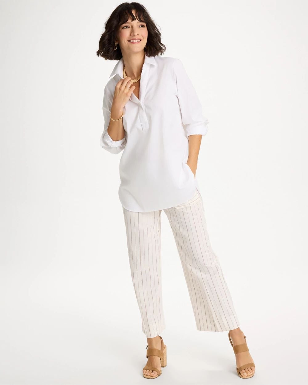 No Iron™ Stretch Popover Tunic click to view larger image.