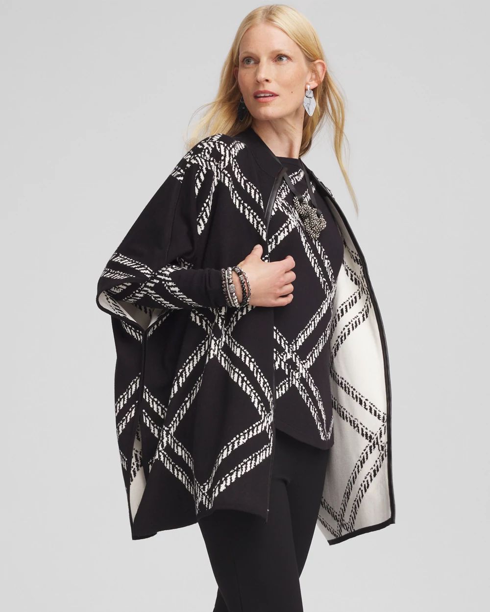 Plaid Mockneck Ruana