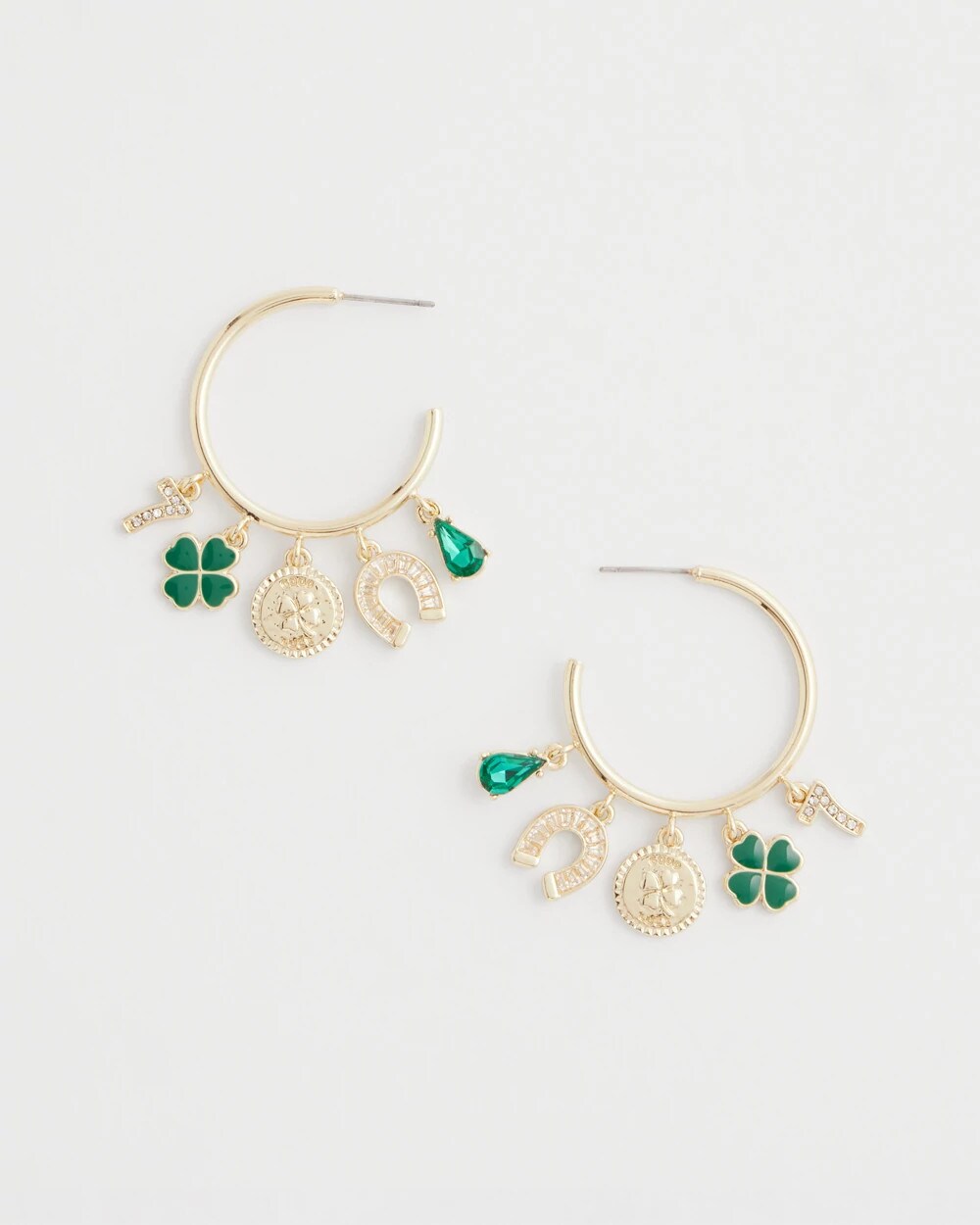 No Droop® St. Patrick's Day Charm Earrings