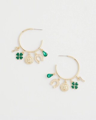 No Droop® St. Patrick's Day Charm Earrings click to view larger image.