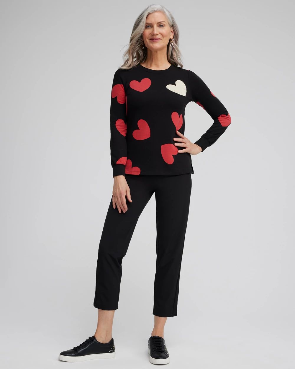 Zenergy® Heart Print Pullover