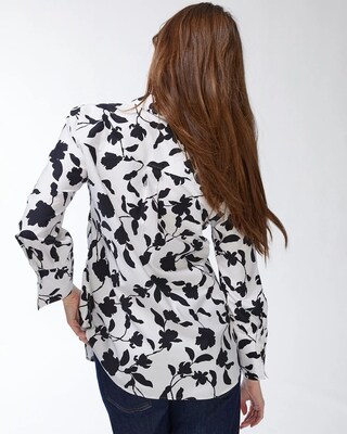 No Iron Stretch Black and White Shirt