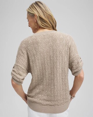 Mini Sequin Stitch Pullover Sweater