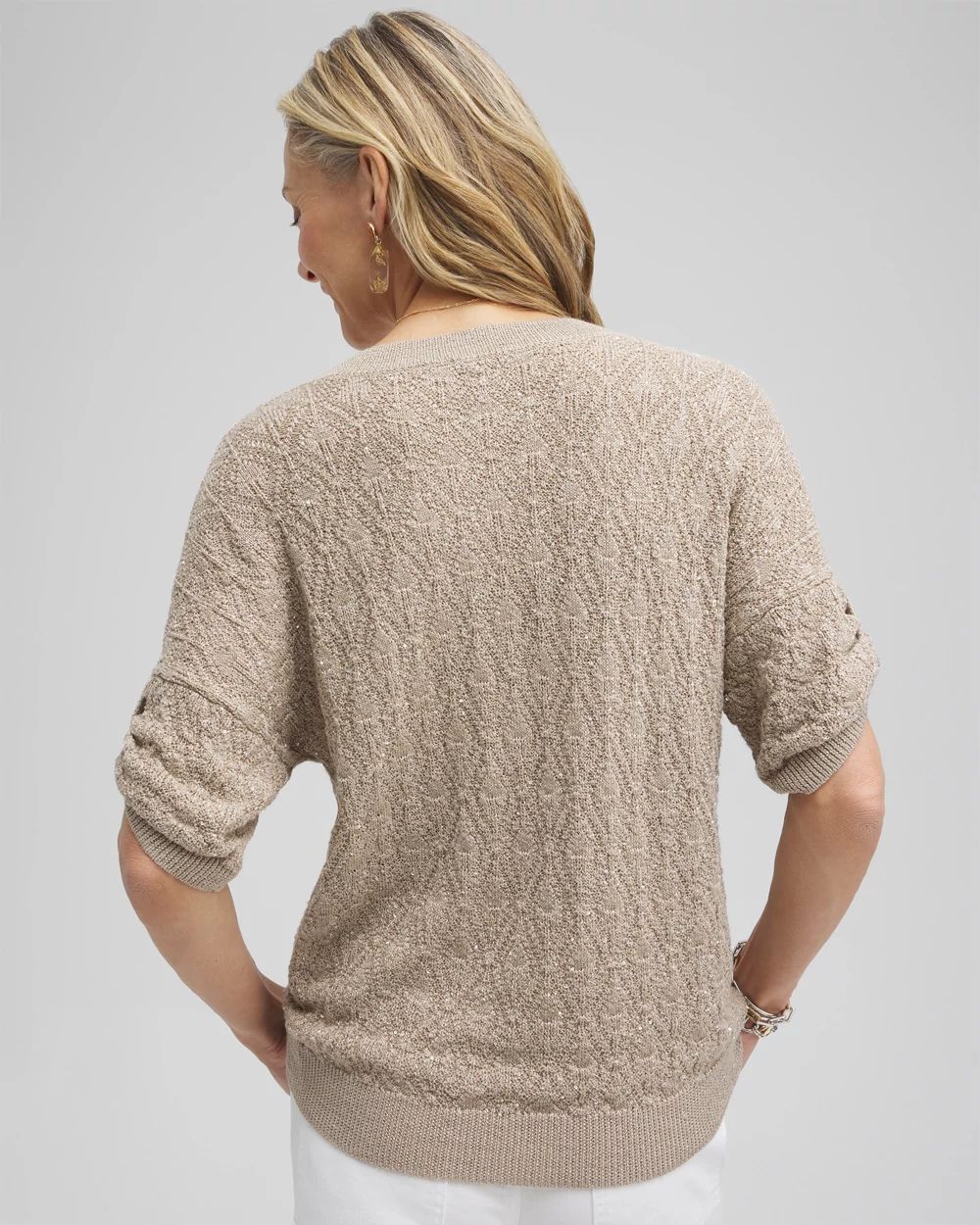 Mini Sequin Stitch Pullover Sweater