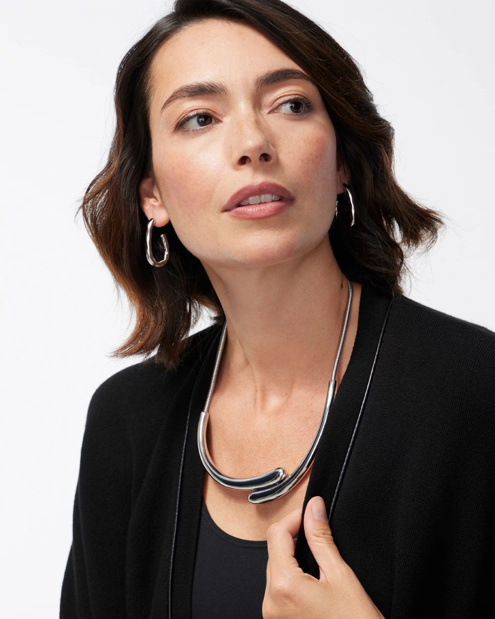 Silver Tone Collar Necklace