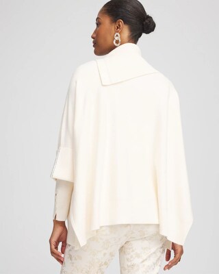 Embellished Cashmere Blend Poncho click to view larger image.