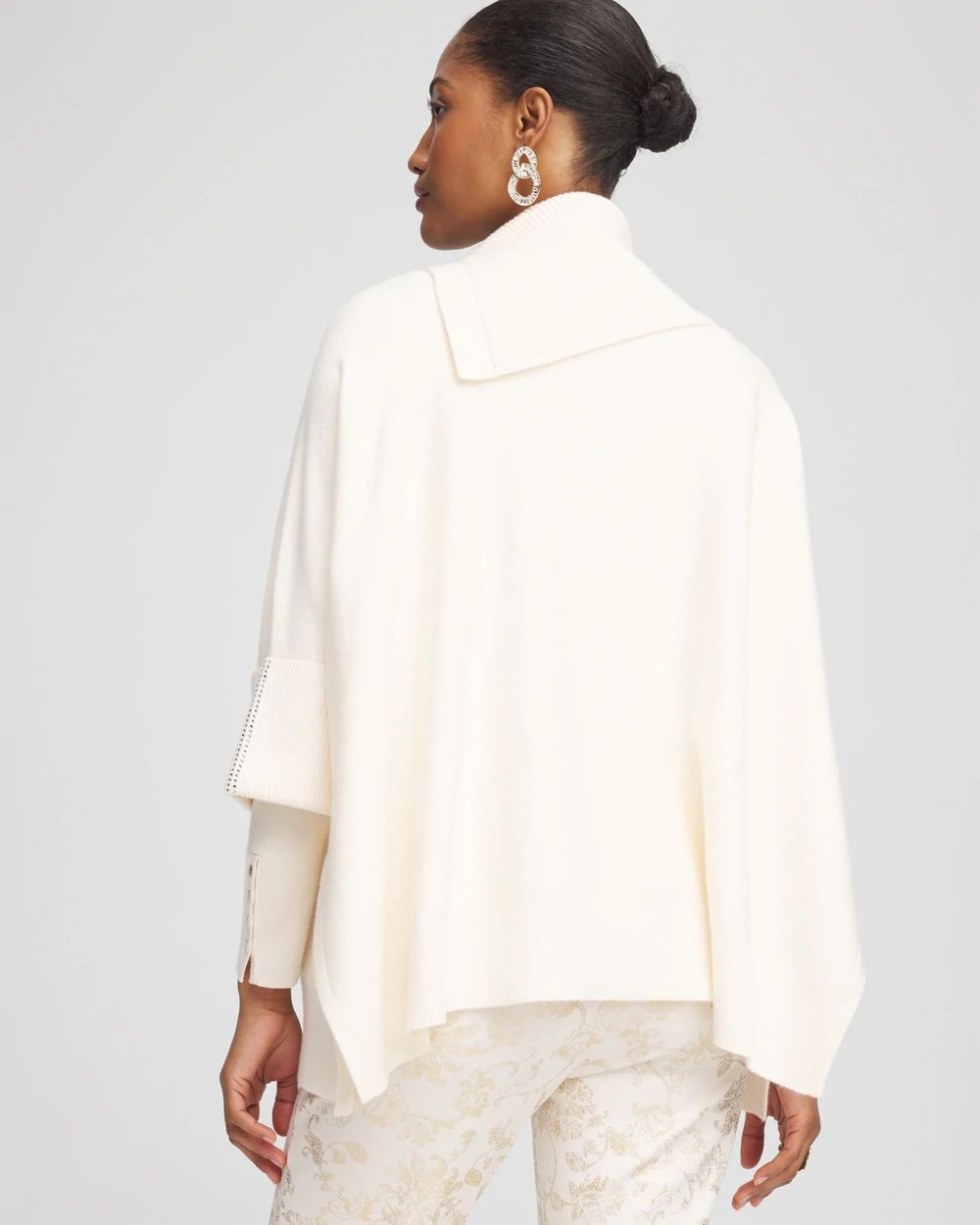 Embellished Cashmere Blend Poncho