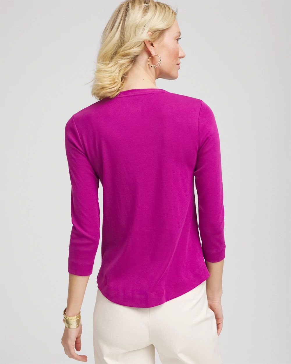 Everyday 3/4 Sleeve V-Neck Tee click to view larger image.