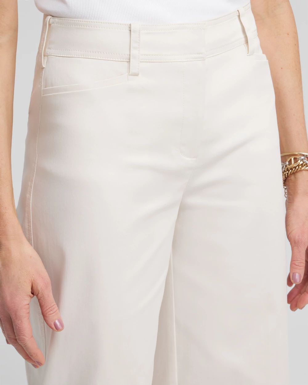 Cotton Sateen Cropped Pants