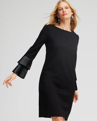 Ponte Faux Leather Cuff Dress
