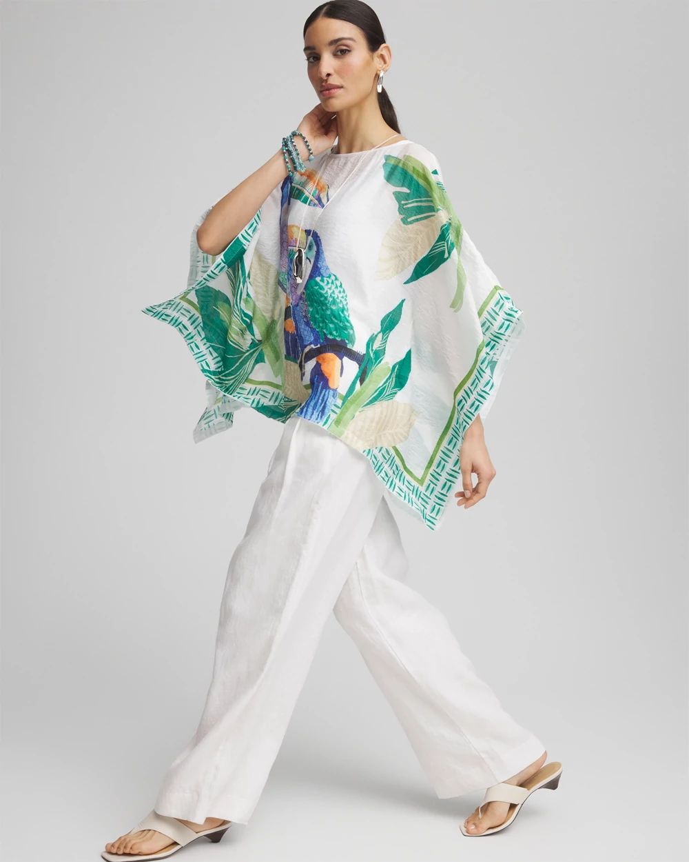 Island Motif Poncho