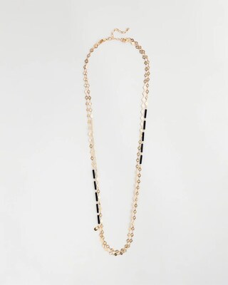 Black Gold Long Single-Strand Necklace