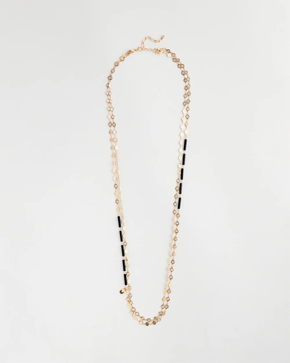 Black Gold Long Single-Strand Necklace