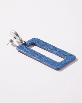 Denim Linear Drop Earrings