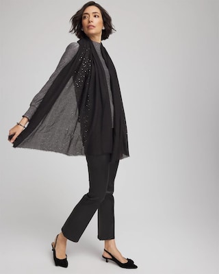 Metallic Stripe Oblong Scarf click to view larger image.